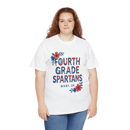 Floral Fourth Grade Spartan Gildan Tee