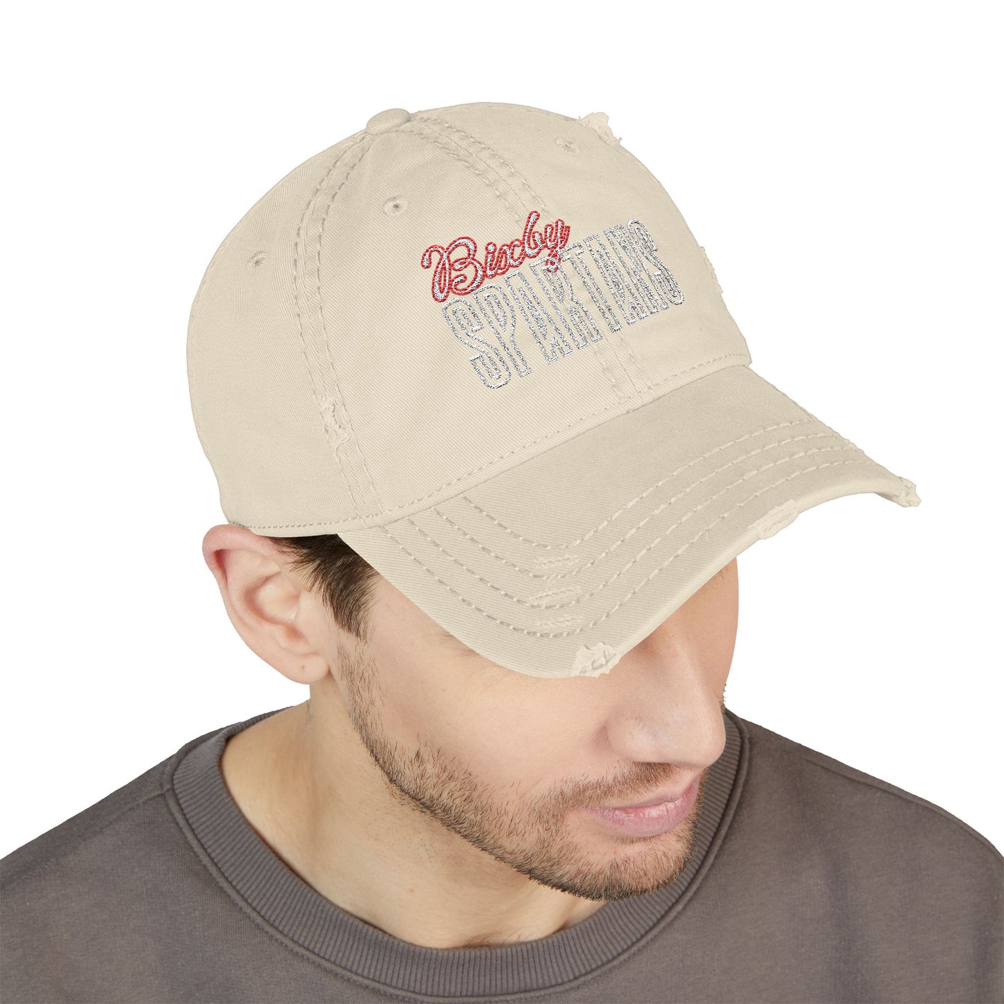 Bixby Spartan Cursive Embroidered Distressed Classic Ballcap