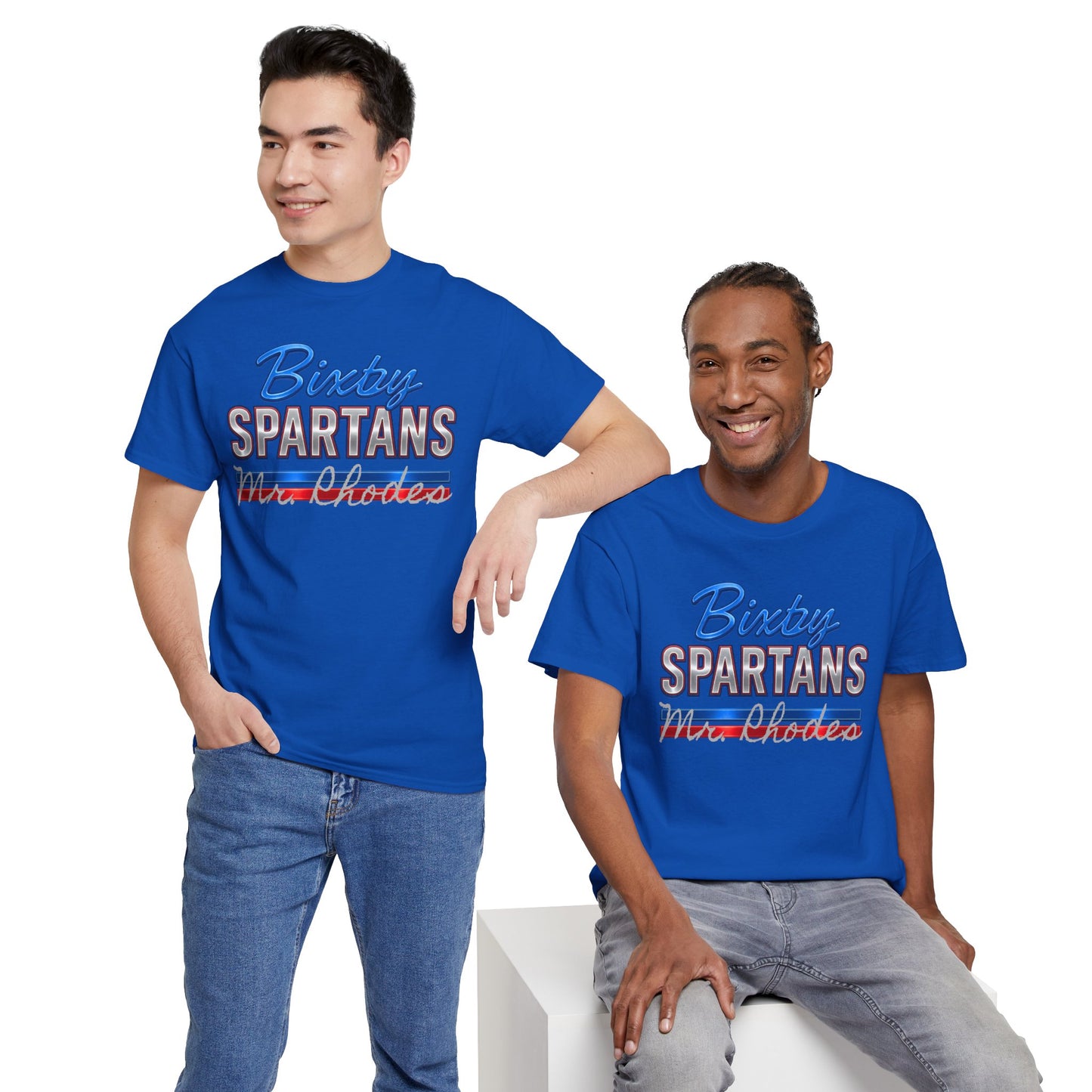 Personalized Bixby Spartans Metallic Gildan Tee
