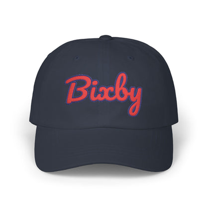 Bixby Spartans Embroidered Dad Hat, Red Script Bixby