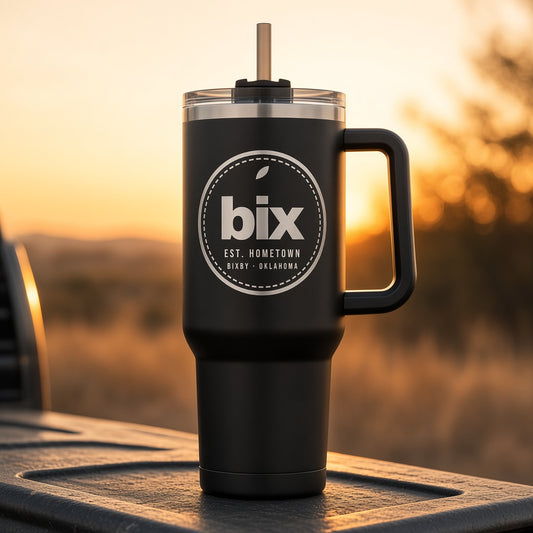 bix stamp engraved tumbler