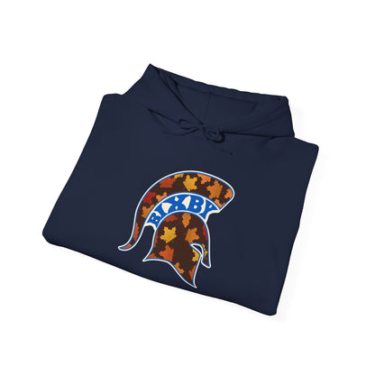 Bixby Spartans Fall Leaves Helmet Hoodie – Autumn Game Day Hooded Sweatshirt