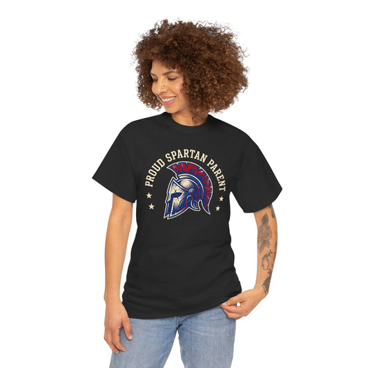 Proud Spartan Parent T-Shirt School Spirit Tee with Spartan Helmet Design
