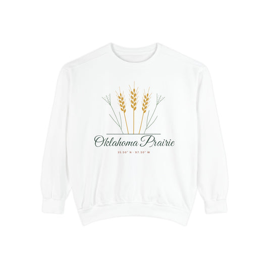 Crewneck sweatshirt printed with Oklahoma Prairie.