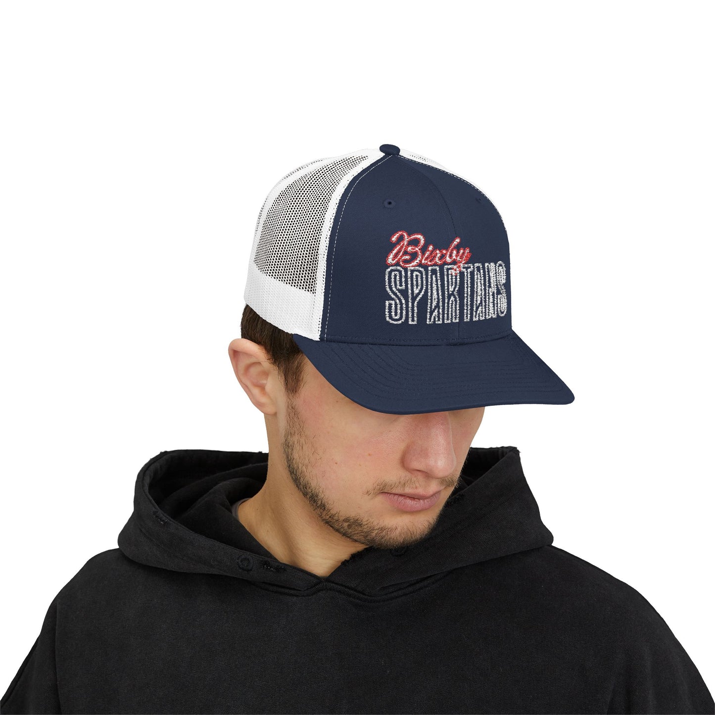 Bixby Spartan Cursive Embroidered Trucker Snapback