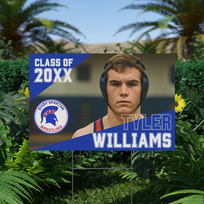 Bixby Spartan Wrestling Yard Sign