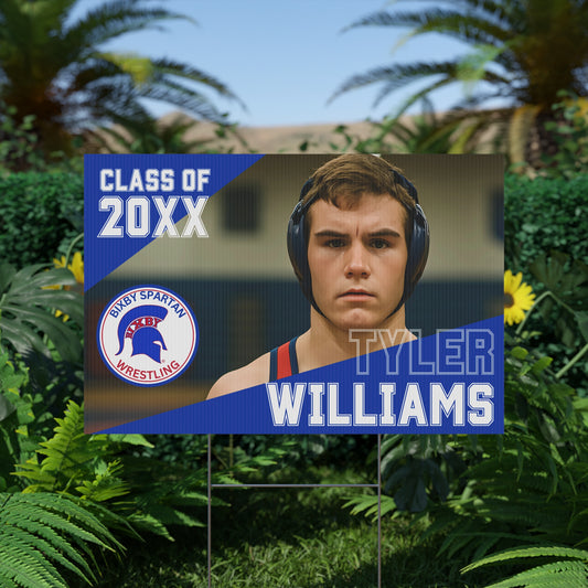 Bixby Spartan Wrestling Yard Sign