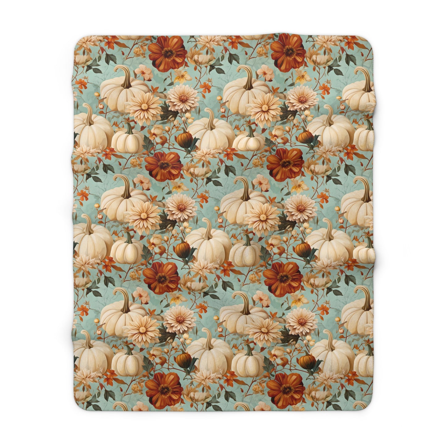 Autumn Floral Sherpa Blanket