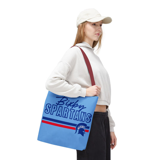 Bixby Spartans Blue Polyester Tote Bag