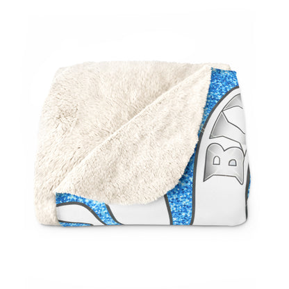 Spartan Blue Bling Logo Sherpa Fleece Blanket