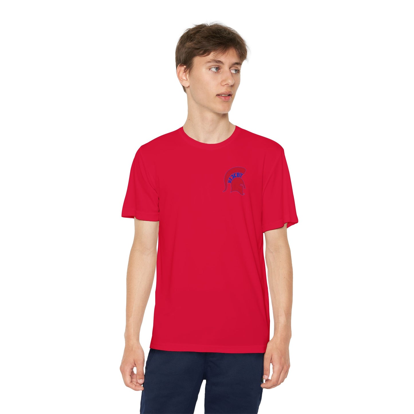 Spartan Red Logo Youth Sport-Tek Tee