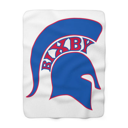 Spartan Blue Logo Sherpa Fleece Blanket