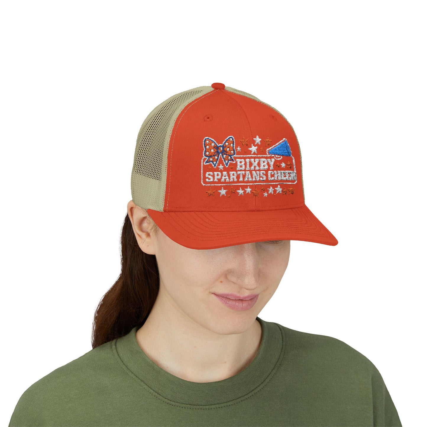 Bixby Spartans Cheer Embroidered Trucker Snapback