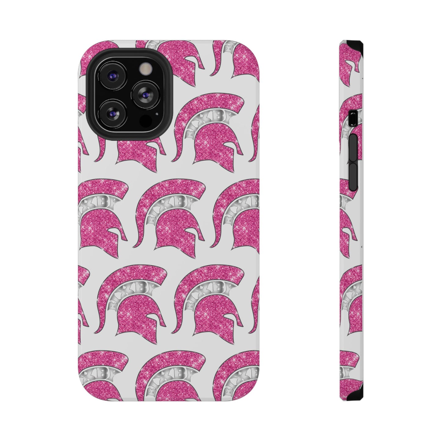 Bixby Spartan Pink Bling Logo Impact Resistant iPhone Case