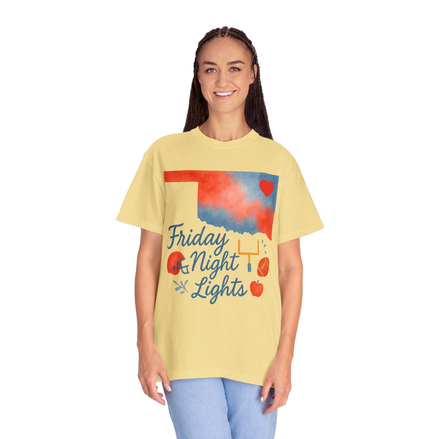 Friday Night Lights Bixby OK Watercolor Comfort Colors Tee