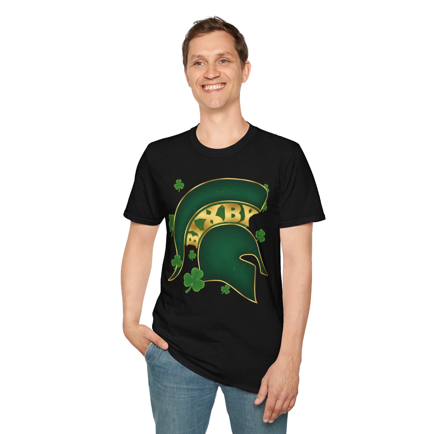 St. Patty's Good Luck Spartan Helmet Adult Gildan Tee