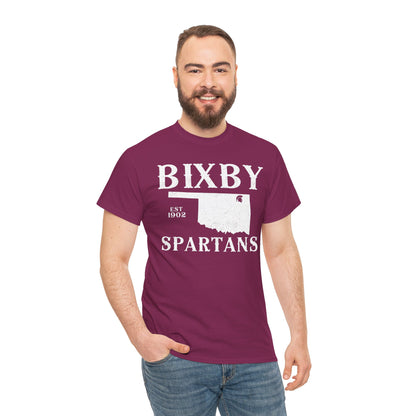 Bixby Oklahoma Spartans Distressed Grunge Effect Gildan Tee