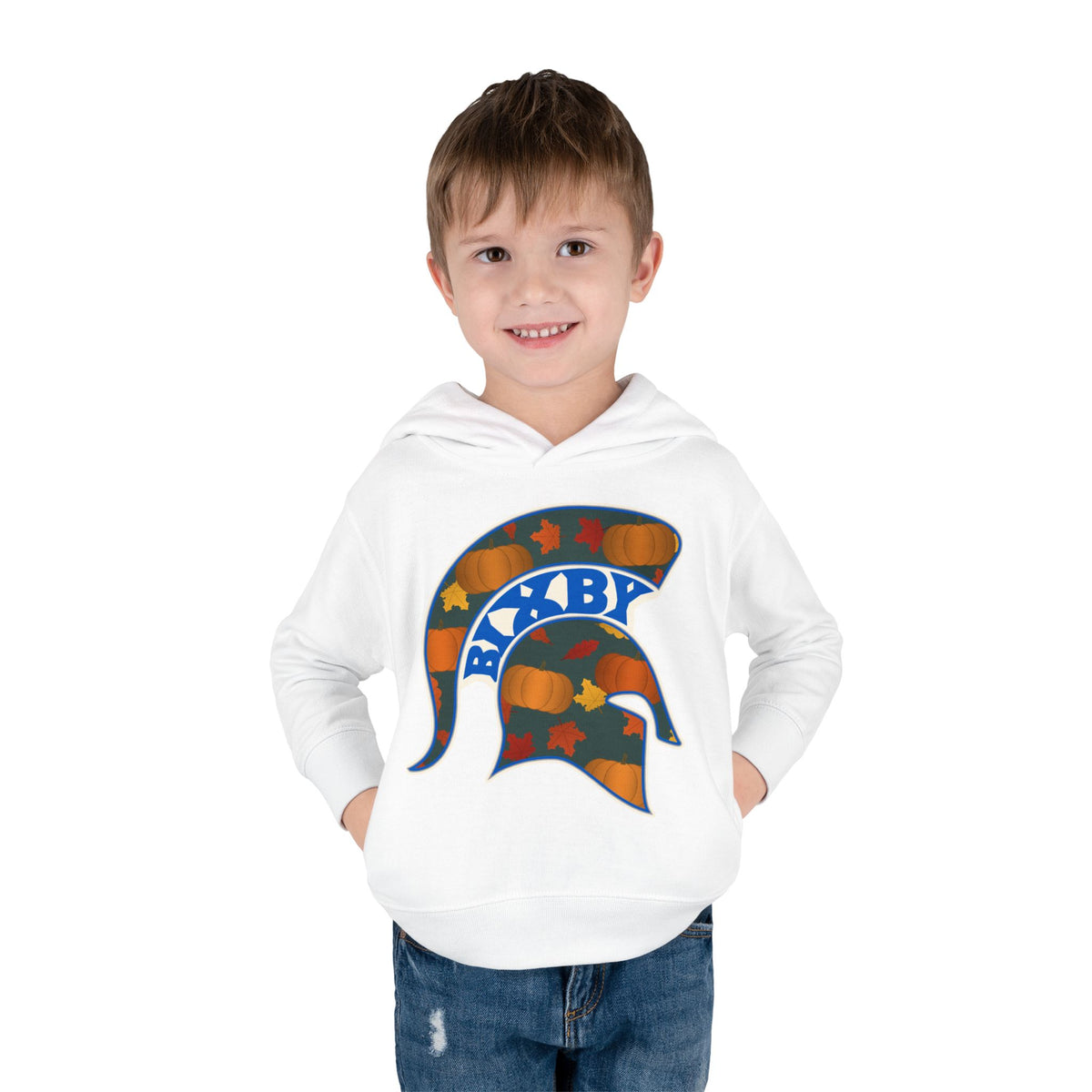 Bixby Spartans Pumpkin Patch Helmet Toddler Hoodie – Little Spartan Fall Hoodie
