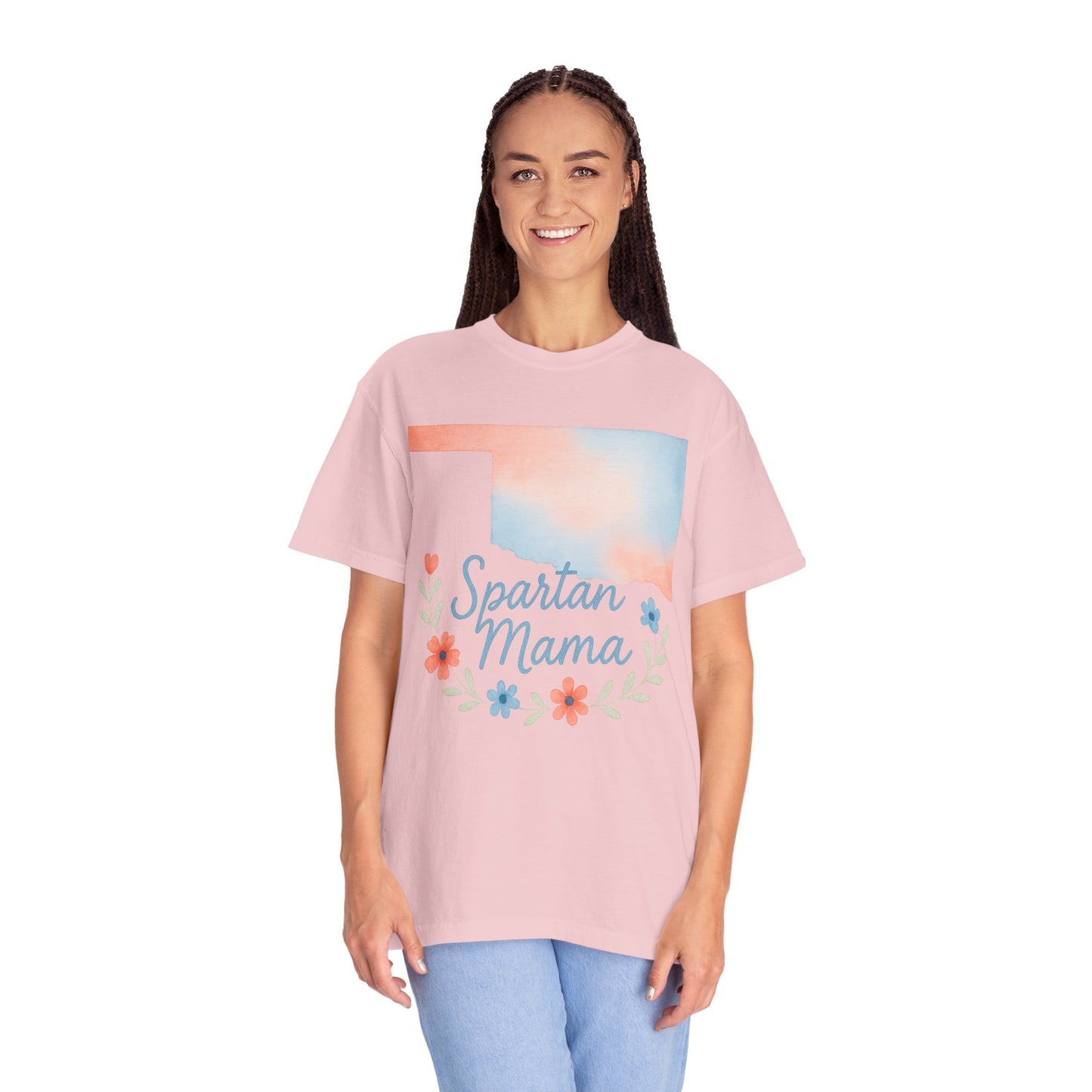 Spartan Mama Bixby OK Watercolor Comfort Colors Tee