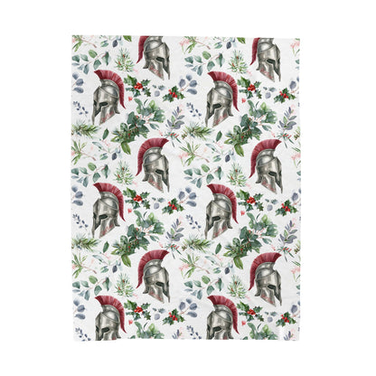 Spartan Christmas Floral Velveteen Plush Blanket