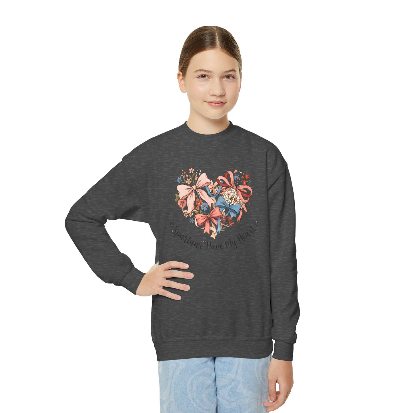 Spartans Have My Heart Floral Gildan Sweatshirt