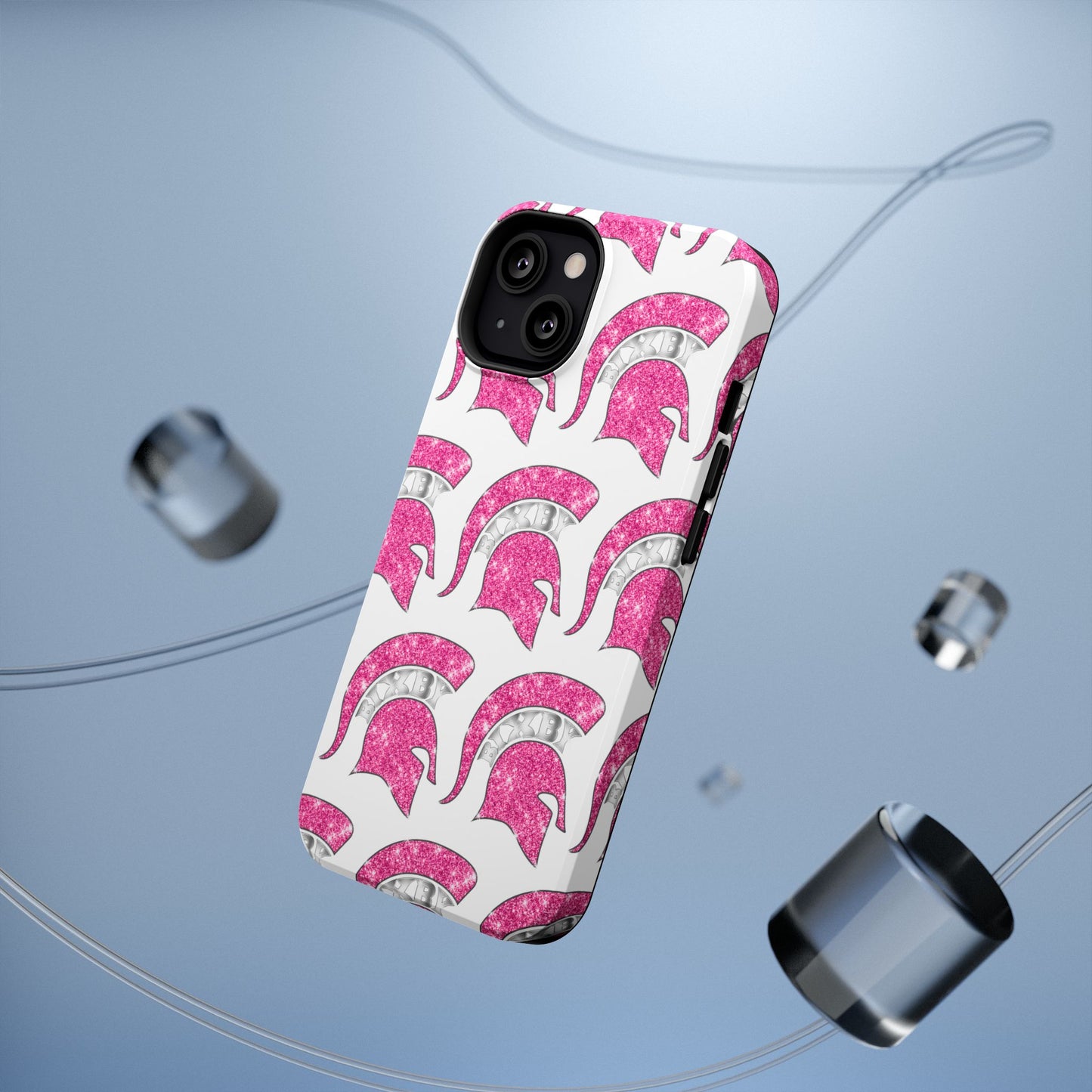 Bixby Spartan Pink Bling Logo Impact Resistant iPhone Case