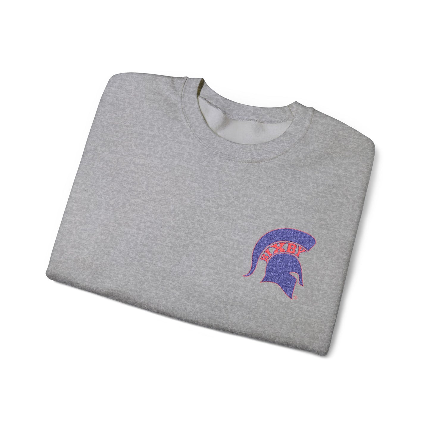 Embroidered Blue Spartan Helmet Gildan Sweatshirt