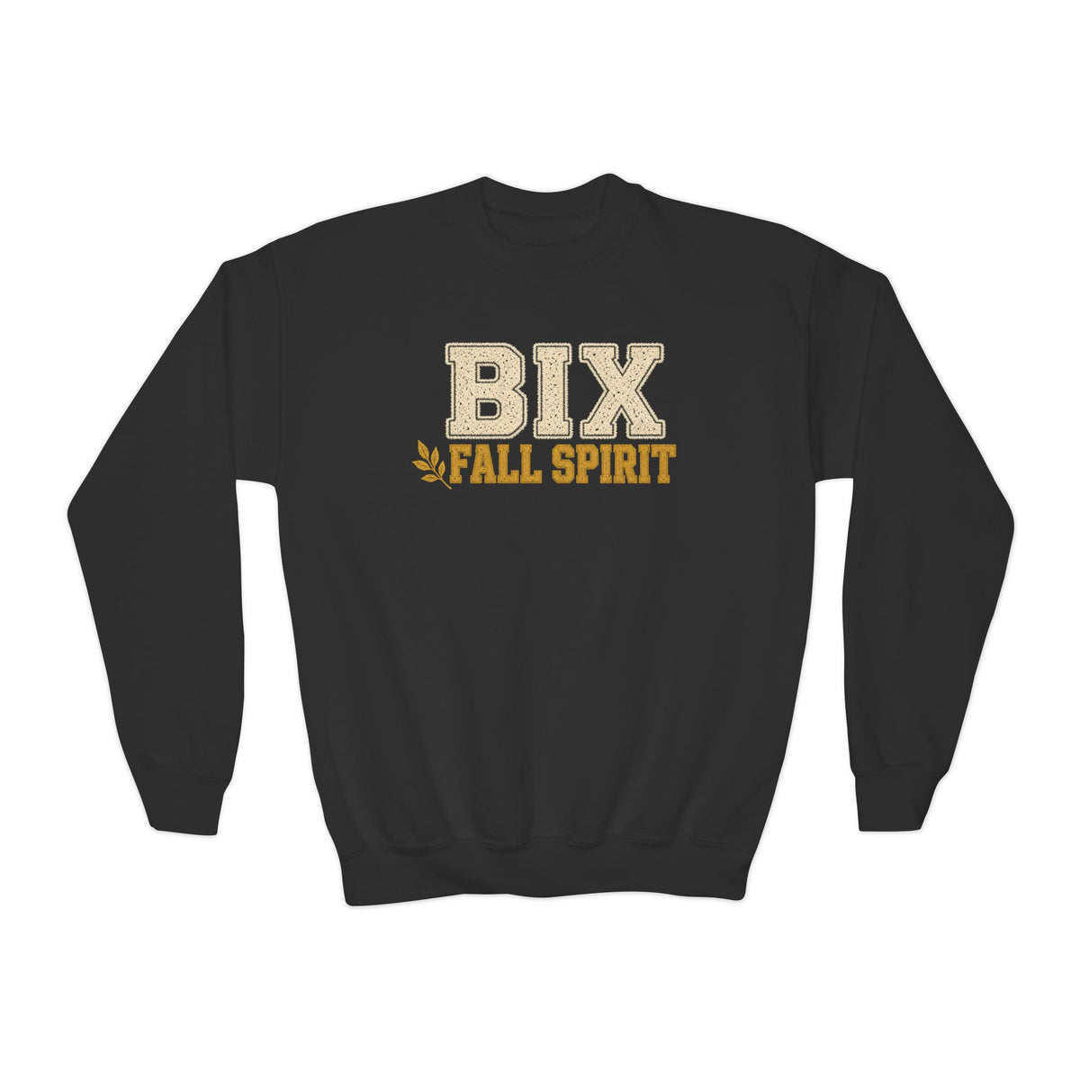Bixby Spartans Youth Bix Fall Spirit Golden Lettering Sweatshirt