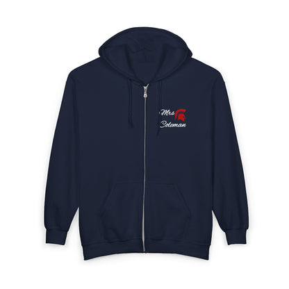 Personalized Spartan Helmet and Name Embroidered Full Zip Gildan Hoodie