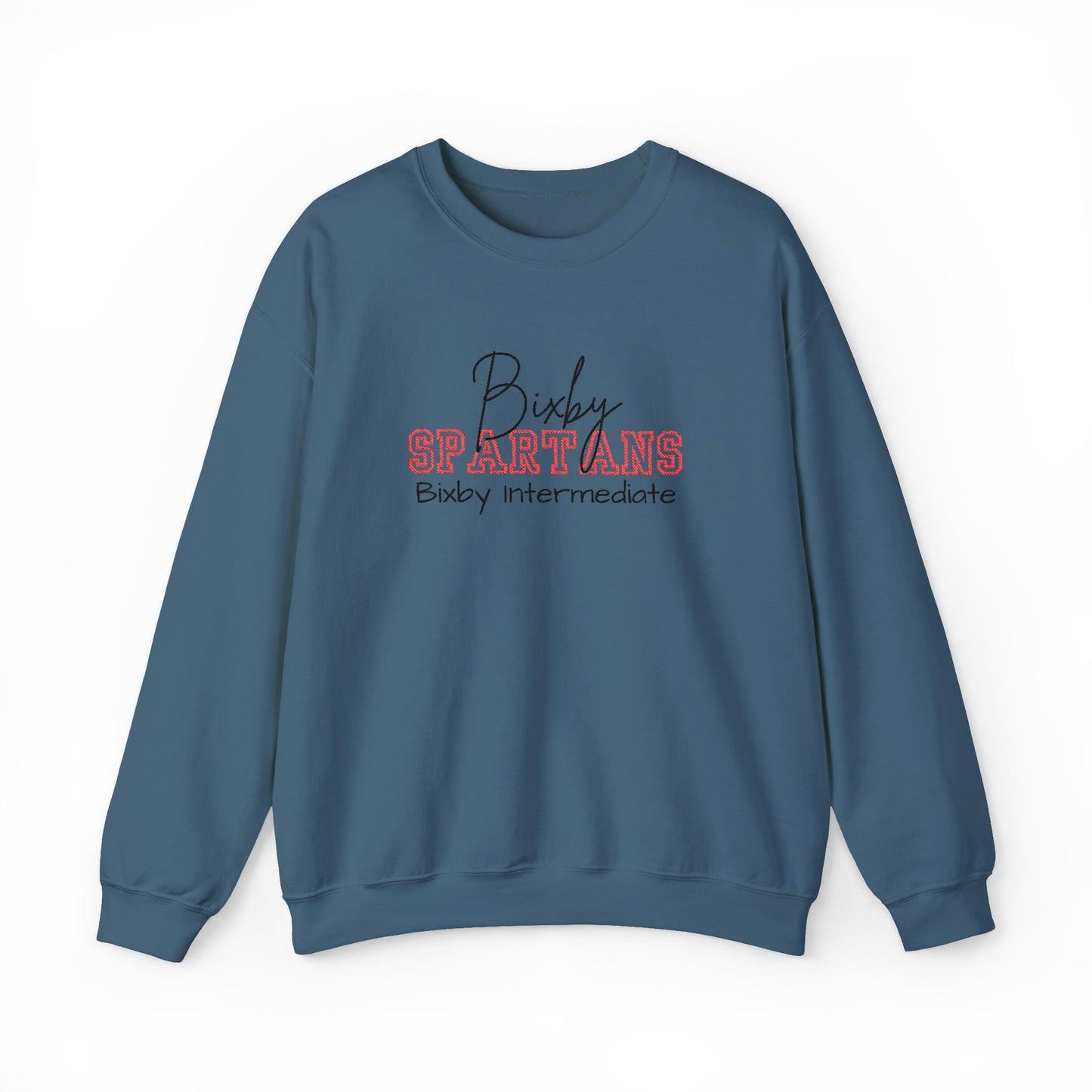 Personalized Embroidered Bixby Spartans Crewneck Sweatshirt