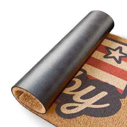 Bixby OK Red White and Blue Spartan Logo Doormat