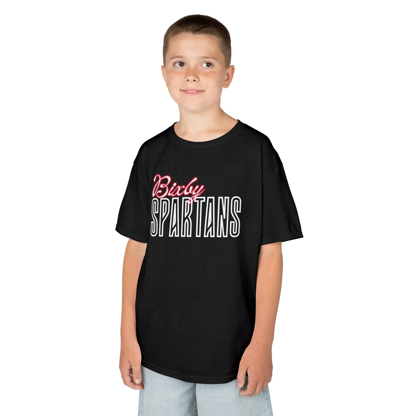 Bixby Spartans Cursive Youth Gildan Tee