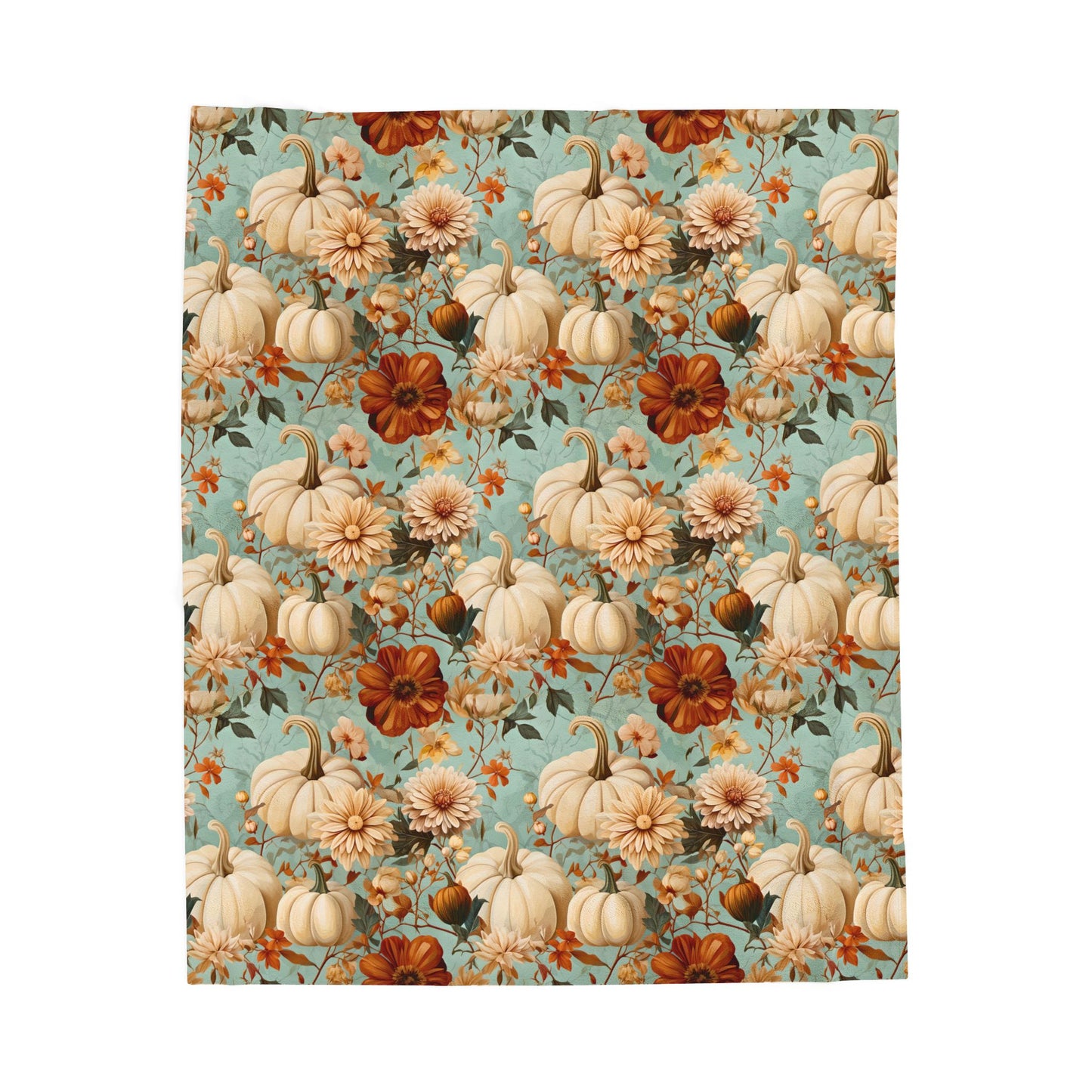 Autumn Floral Velveteen Plush Blanket