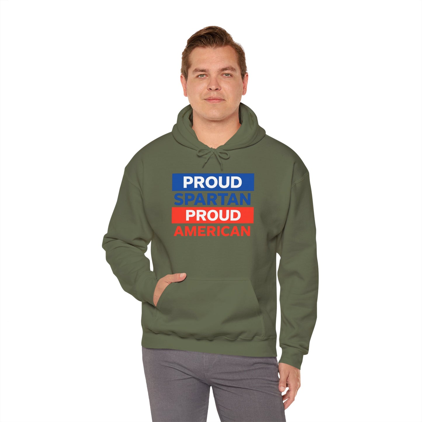 Proud Spartan Proud American Gildan Hoodie