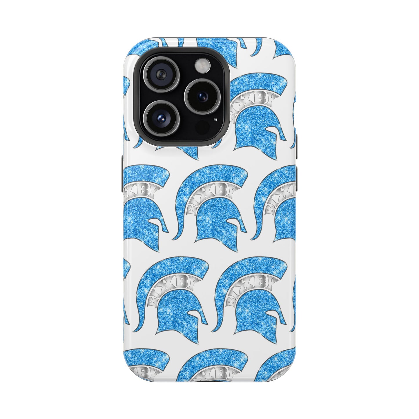 Bixby Spartan Blue Bling Logo Impact Resistant iPhone Case