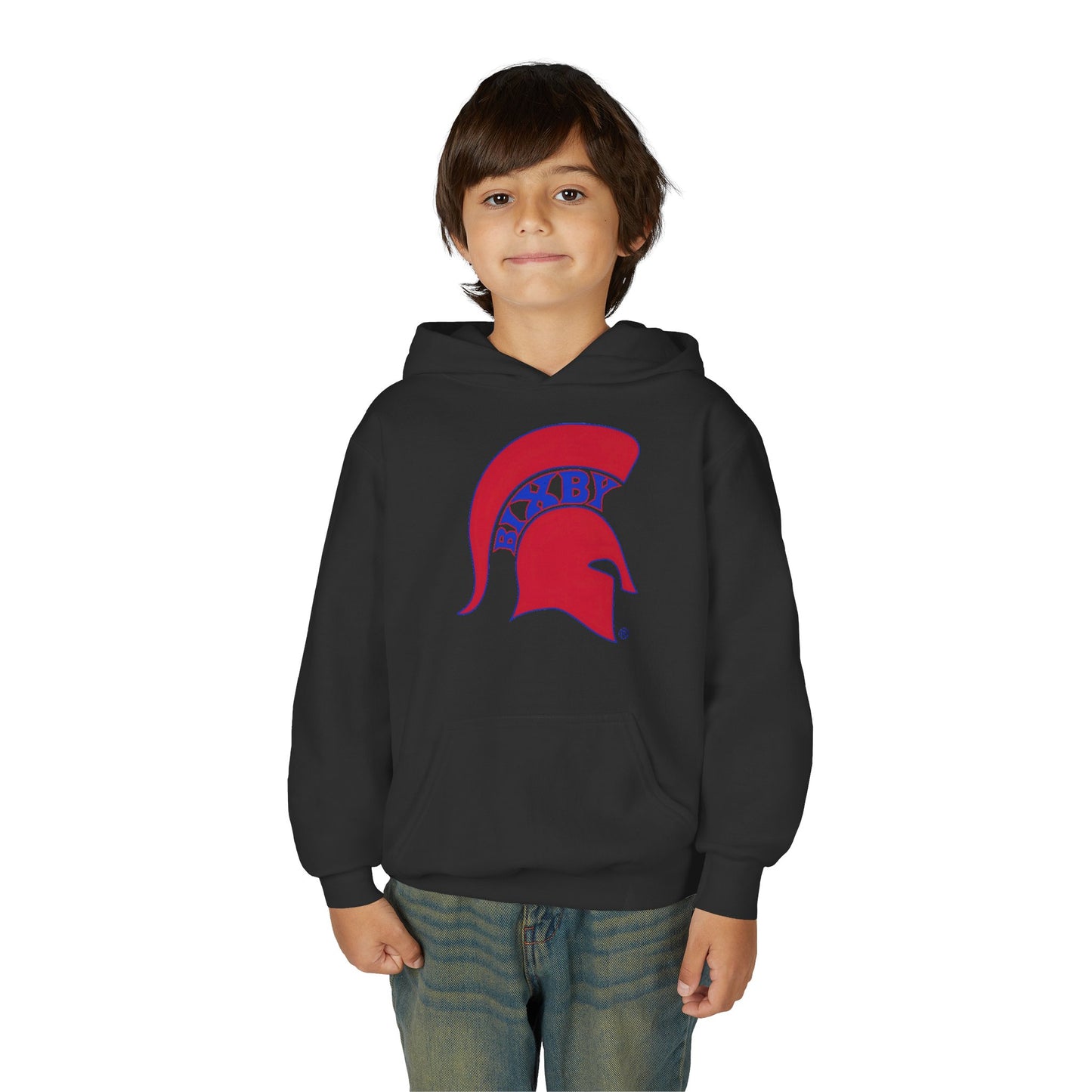 Spartan Red Logo Youth Gildan Hoodie