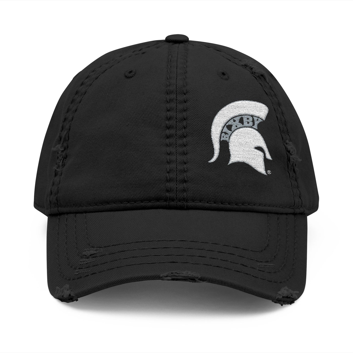 Embroidered Spartan Helmet Distressed Dad Hat