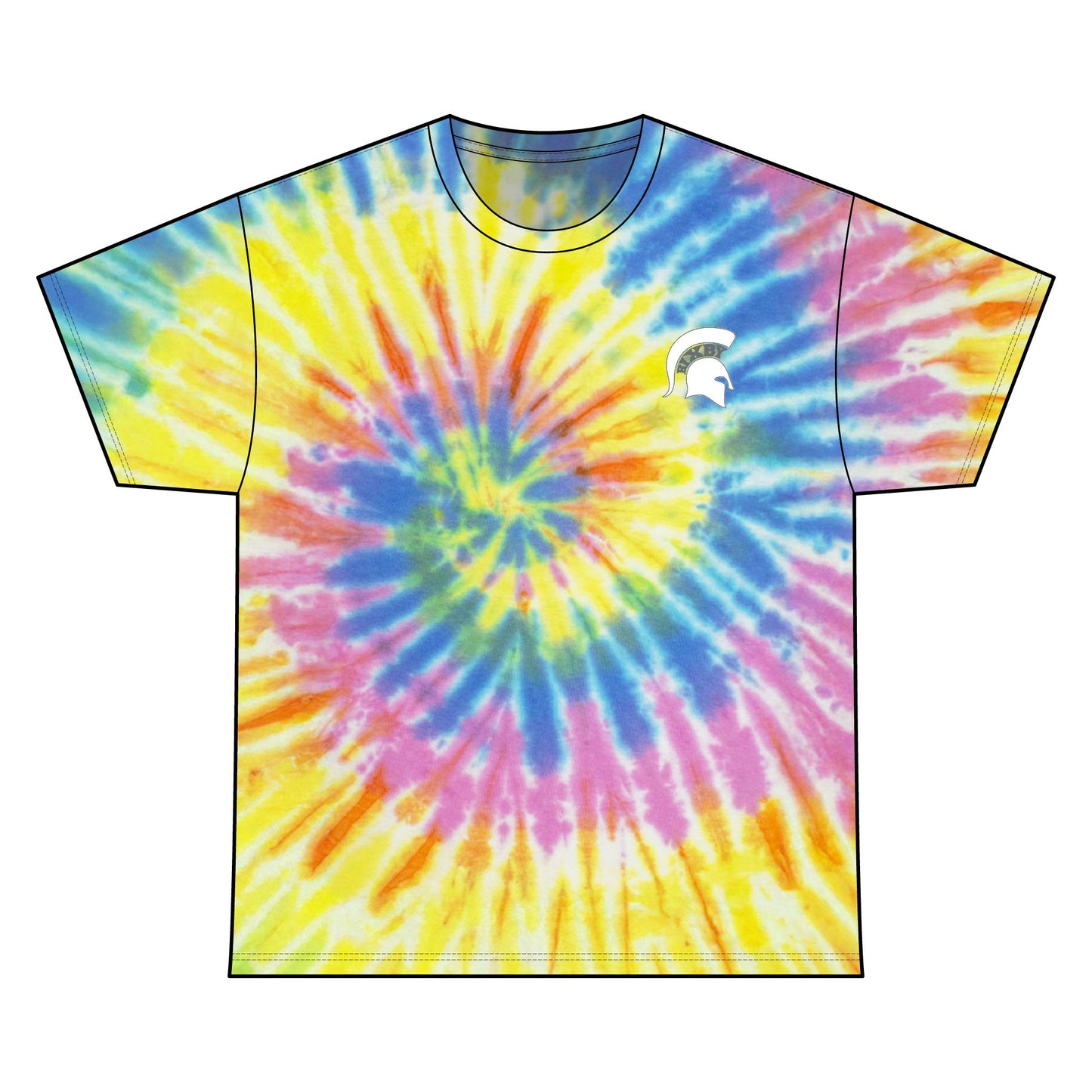 Bixby Spartan Small White Logo Tie-Dye Gildan Tee