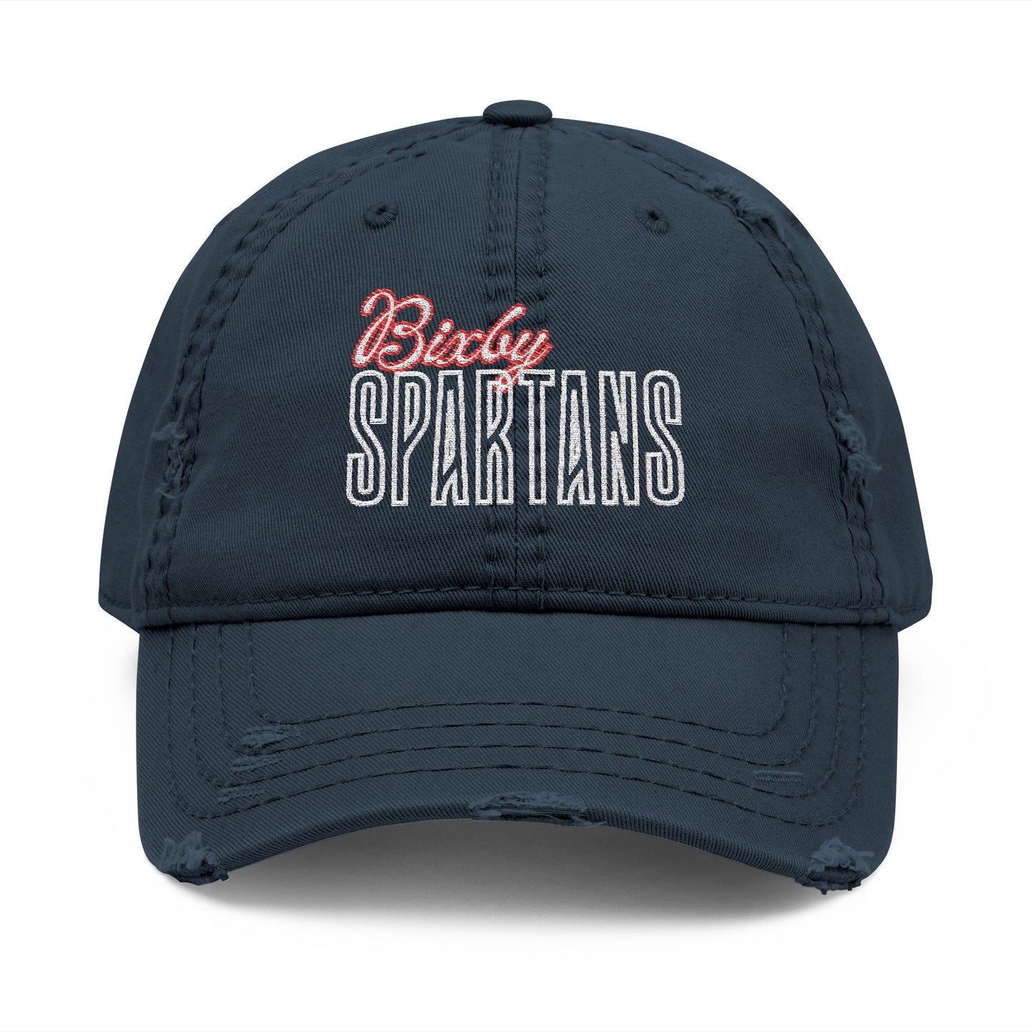 Bixby Spartan Cursive Embroidered Distressed Classic Ballcap