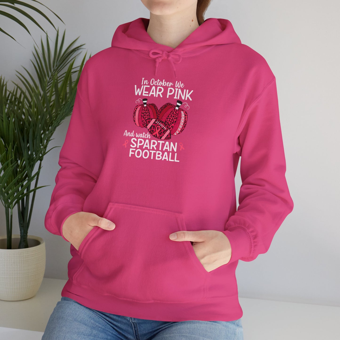 Wear Pink October Breast Cancer Awareness Gildan Hoodie