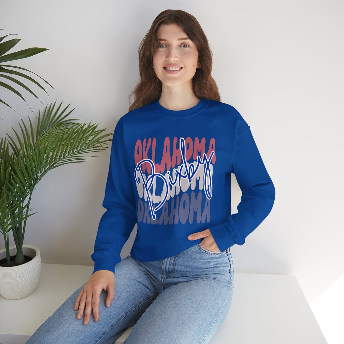 Bixby Spartans Custom City Name Oklahoma Script Sweatshirt