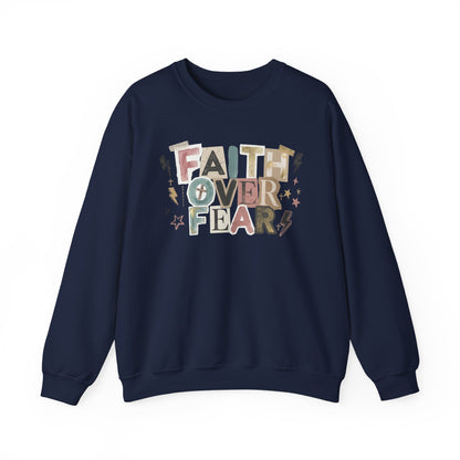 Faith Over Fear Gildan Sweatshirt | Inspirational Graphic Crewneck