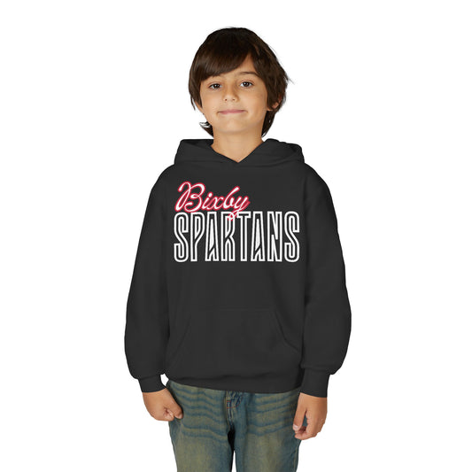 Bixby Spartans Cursive Gildan Hoodie