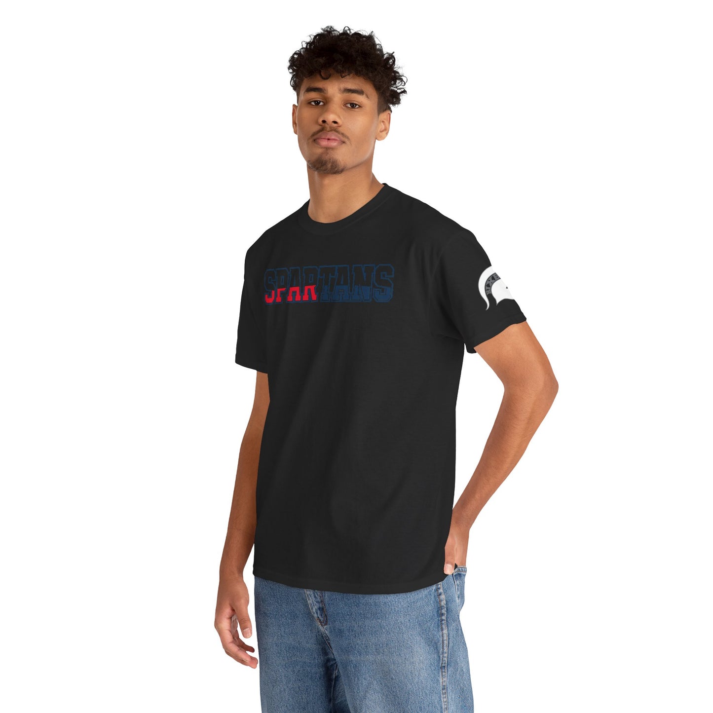 Spartans Athletic Letter Chest and Left Sleeve Gildan Tee