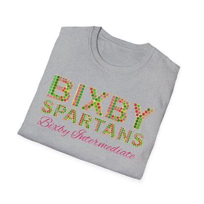 Personalized Bixby Spartans Bling Rhinestone School Spirit T-Shirt