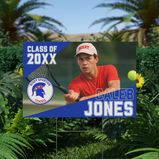 Bixby Spartan Tennis Yard Sign