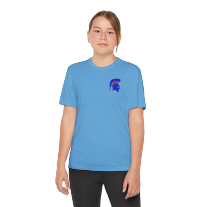 Spartan Blue Logo Youth Sport-Tek Tee