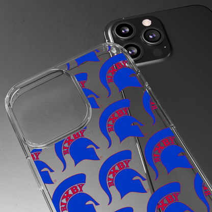 Spartan Blue Logo Clear Apple Phone Case