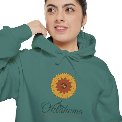 Indian Blanket Garden Script Oklahoma Hoodie | Comfort Colors