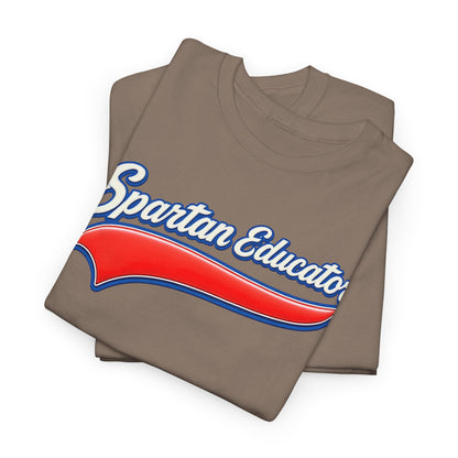 Spartan Educator Design Gildan Tee With Sleeve Logo